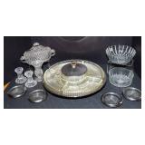 Assorted Cut Glass Items – Decorative Crystal Style Lot
