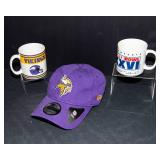 Minnesota Vikings Fan Lot – Hat & Super Bowl 1992 Mug