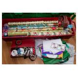 Christmas Wrapping Paper, Ribbon and Storage Container