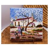 Assorted Woven Trivets & Hand-Painted Portugal Ceramic Trivet Lot