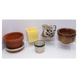 Assorted Planter Lot – Ceramic, Stoneware & Terracotta (Set of 5)