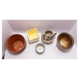 Assorted Planter Lot – Ceramic, Stoneware & Terracotta (Set of 5)