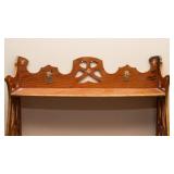 Small Vintage Wooden Wall Shelf – 17” W x 16” H