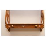 Small Vintage Wooden Wall Shelf – 17” W x 16” H