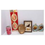 Set of Gold Oval Frames – Pressed Flowers & Butterfly Botanical Decor