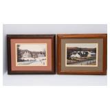 Set of 2 William Saunders Framed Wall Art – “Autumn Glory” & “Down a Country Road”