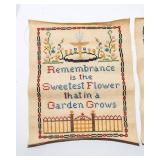 Set of 2 Hand Cross-Stitched Wall Art Pieces