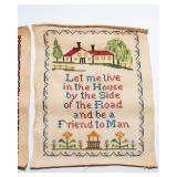 Set of 2 Hand Cross-Stitched Wall Art Pieces