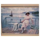 Paul Gustav Fischer “On the Jetty” Framed & Triple-Matted Art Print – 37” x 29”