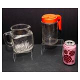 Federal Sunrise Starburst Square Pitcher & Vintage Tang Pitcher – Retro Glassware Set