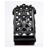 Vintage Cast Iron Kettle & Match Holder Set – Rustic Hearth Decor