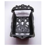 Vintage Cast Iron Kettle & Match Holder Set – Rustic Hearth Decor