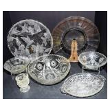 Variety Of Cut Glass Serving Ware