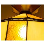 Small Vintage Tiffany-Style Plug-In Swag Lamp