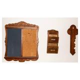 Wooden Home Decor Lot – Chalkboard, Mail Sorter & Key Holder