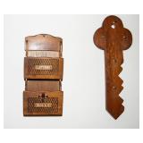 Wooden Home Decor Lot – Chalkboard, Mail Sorter & Key Holder
