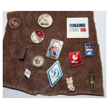 Vintage USSR / Soviet Union Pins & 1987 Riga International Hockey Tournament Medal