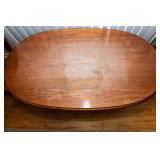 Matching Wood Coffee Table & Oval Side Table Set – Needs Refinishing