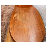 Matching Wood Coffee Table & Oval Side Table Set – Needs Refinishing