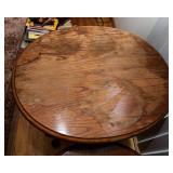 Matching Wood Coffee Table & Oval Side Table Set – Needs Refinishing