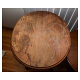 Matching Wood Coffee Table & Oval Side Table Set – Needs Refinishing