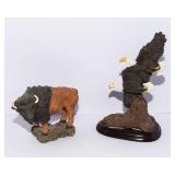 Nature Resin Figurines Lot – Buffalo & Eagles (Set of 2)