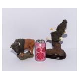Nature Resin Figurines Lot – Buffalo & Eagles (Set of 2)