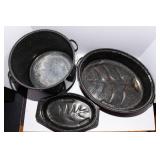 Assorted Enamelware Roasters & Pots – Set of 3