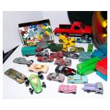 Vintage Kids Toys Lot – Wooden Blocks, Metal Cars & Small Magnets