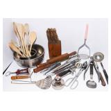 Kitchen Utensil & Mixing Bowl Lot – Includes Chicago Cutlery Knives