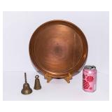 Manning Quality Bowman Copper Tray & Brass Bell Set