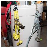 Assorted Yard & Garage Tool Lot – Shovels, Broom, Ratchet Straps & More