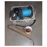 Assorted Wire, Cords & Metal Basket Lot (Includes Copper-Like Material)