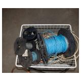 Assorted Wire, Cords & Metal Basket Lot (Includes Copper-Like Material)