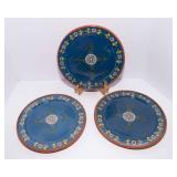 Set of 3 Hand-Painted Decorative Plates – 10” Diameter