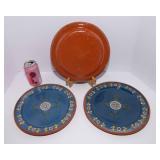 Set of 3 Hand-Painted Decorative Plates – 10” Diameter