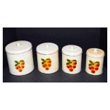 Set of 4 Vintage Cherry Tins