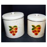 Set of 4 Vintage Cherry Tins