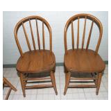 Set of 4 Wooden Chairs – 2 Matching Pairs