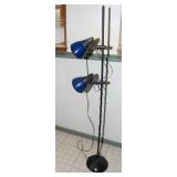 Vintage Floor Lamp – Adjustable Dual Blue Shades (63” Tall)