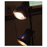 Vintage Floor Lamp – Adjustable Dual Blue Shades (63” Tall)