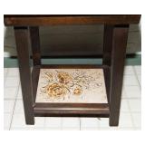 Two-Tier Tile Side Table / Plant Stand – 11” x 15” x 22” H