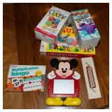 Assorted Kids Games & Toys Lot – Cooties, Don’t Break the Ice, Mickey Mouse Etch A Sketch & More