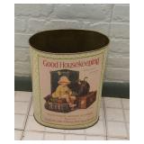 Vintage Good Housekeeping Tin Trash Can