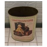 Vintage Good Housekeeping Tin Trash Can