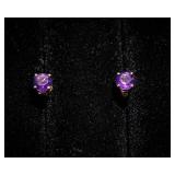 Gold Amethyst (Likely) Stud Earrings