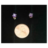 Gold Amethyst (Likely) Stud Earrings