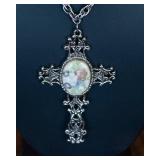 Sarah Coventry Jewelry Lot – Silvertone Cross Pendant & Necklace/Earrings Set