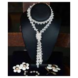 Sarah Coventry Brooch and Clip-On Earrings, and Additional Necklace & Bracelet