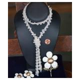 Sarah Coventry Brooch and Clip-On Earrings, and Additional Necklace & Bracelet